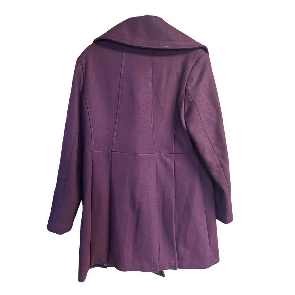 Liz Claiborne Wool Blend Single Breasted Pleated Jacket Sz L Wine NWT $220 - Picture 2 of 8